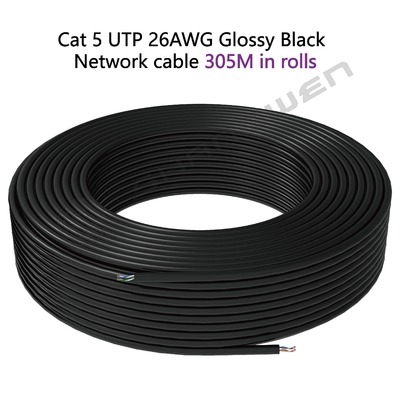 26awg Black UTP Cat5e Network Cable Patch Cord 4 Pairs Cat5e LAN Cable