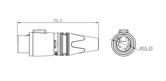 IP65 Waterproof Outdoor Audio Xlr 5-Pin Female Connector Microphone Amplifier Mixer Phantom Power Cable Xlr Connector Microphone