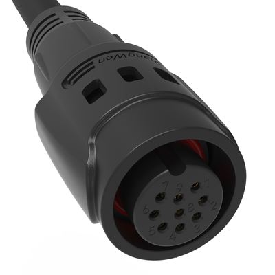 M19 Series Push-pull Self-locking Black Connection Industrial 9 Pin Female Male Plug  Signal Connector