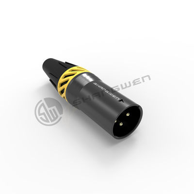 Schwarzer kleiner Power-XLR-Anschluss Wasserdicht IP65-Anschluss 3-Pin-Mannstecker