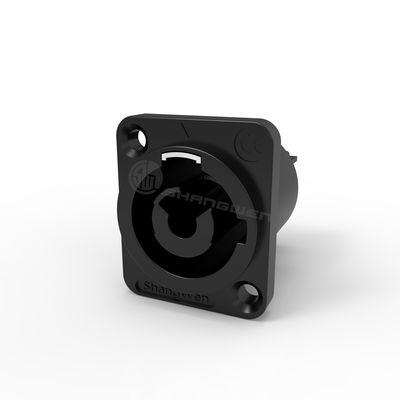 Ip65 3 Pins Weiblicher wasserdichter Stromanschluss Schwarzer Ausgang Outdoor Powercon