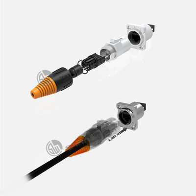 IP65 Wasserdicht Rj45 Männlicher und weiblicher Steckverbinder Metallknopf Upgrade Modell