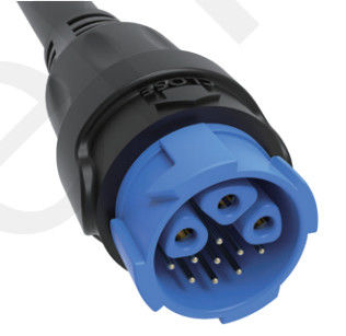 M19 Steckverbinder 12pins Blau 20A Löten übergeformte Aluminiumlegierung Shell Nylon IP67