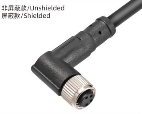 Rugged Outdoor IP67 Wasserdicht M8 Winkel weiblicher Stecker 3-8A für raue Umgebungen
