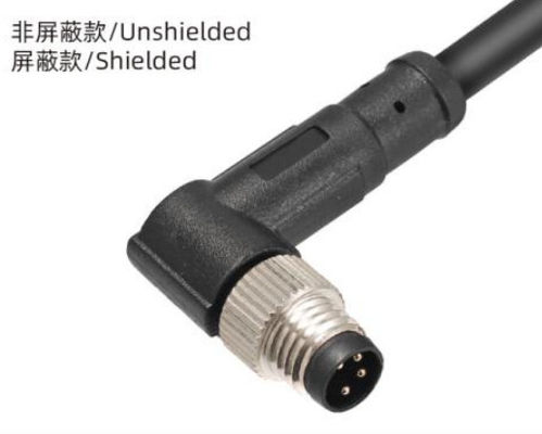 Wasserdicht IP67 M8 Winkel-Mannstecker 3 - 8A für Außenanwendungen