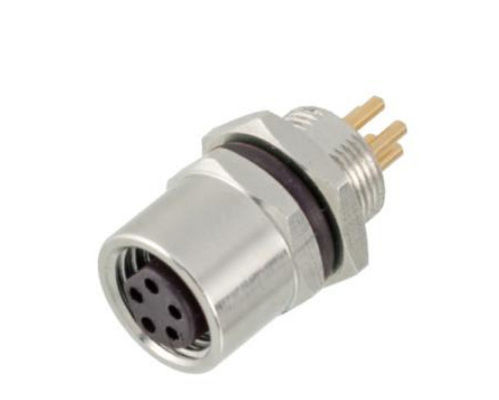 Industrielle M8 weibliche Front-Mount-Socket-PCB-Schraube M8*0.5 mit 3/4-Pin-Schrauben-Terminal IP67 wasserdicht