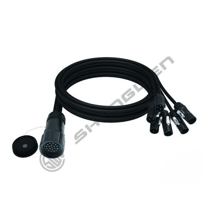 6 Kopf-Socapex-Style-Break-out-Kabelmontage SOCAPEX Industrieanwendung IP67 wasserdicht 19-Pin Powercon True1 männliche Steckverbinder