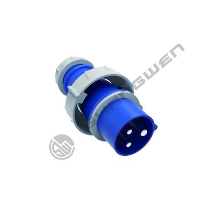 IP67 Industrie-Mann-Frauen-Stecker 220V 16A 3-Pin-Einphasen-Blau-Schale-Anschluss für Außenindustrieelektronik