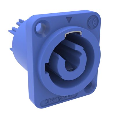 Poweron LED Bildschirm Anzeige Audio-Anschluss Steckdose 20A Blau 3 Weibliche Panel Mount IP44