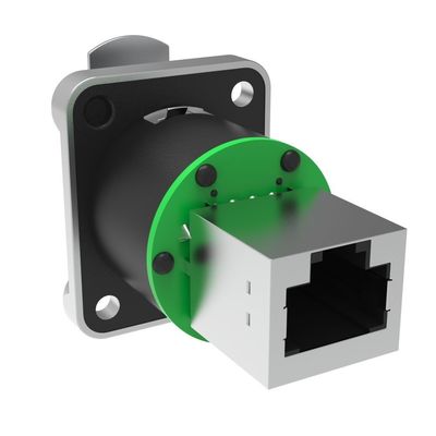 Panel Mount Wasserdichtes Rj45 Netzwerkanschluss Rechtswinkelschild Weibliches RJ45-Anschluss