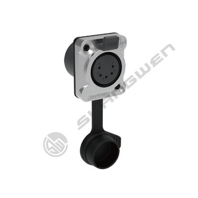 Industrieelektronik-Zubehör Wasserdicht 5 Pin XLR Weiblicher Jack Panel Mount Connector mit versiegelter Gummijacke