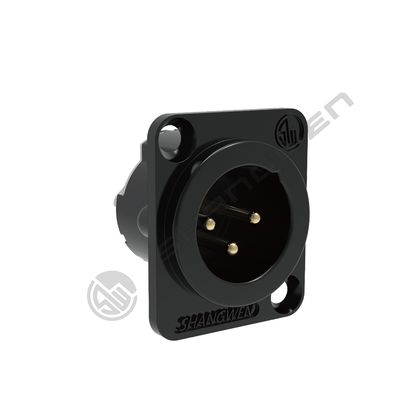 Innenplatten-Montage-Chassis Mikrofon Mini XLR Audio-Anschluss 3-Pin-Männliche Steckdose aus Zinklegierung IP44 D-Type-Form