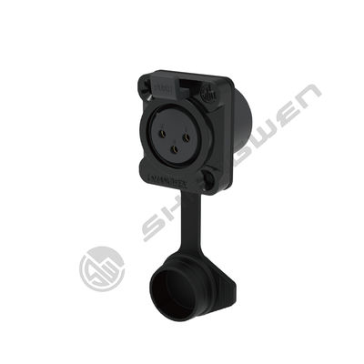 Außenwasserdicht 3-Pin-XLR-Stecker weiblicher Steckdosisadapter Legierungsmaterial DMX-Panel Mount Audio Drahtanschluss Kupfer für Strom