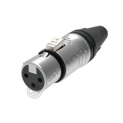 10A bewerteter versilberter 3-poliger XLR-Buchsenstecker, wasserdichte Kupferkontakte, Fabrik-DMX-Gewindekupplungsgehäuse für Strom