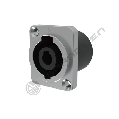 Männlicher 4-Pin-Anschluss für Audio-Video-Elektronik IP40 wasserdicht extrem robust Lautsprecherstecker Silbermetall Messinglegierung