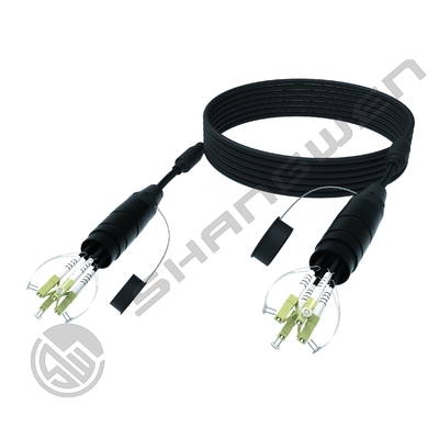 OM2/OM3/OM4 Faserkategorie TPU Panzer Jumper LC FC SC ST Multimode Glasfaserkabel CL3 Netzwerkkabelkerne in Schwarz für Sie