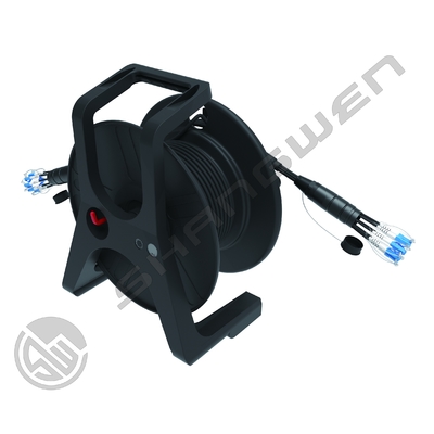 Schwarz 4/6/8 Kerne Outdoor Gepanzerte PDLC LC SC FC Singlemode 4 Fasern 6 Kerne 8 Fasern Option Meter Patchkabel Bündel Rolle Trommel