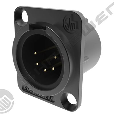 High Quality Mini 5-Pin XLR Male Audio Connector IP40 Zinc Alloy Shell in Gold Indoor Microphone Audio Cable Plug in Black