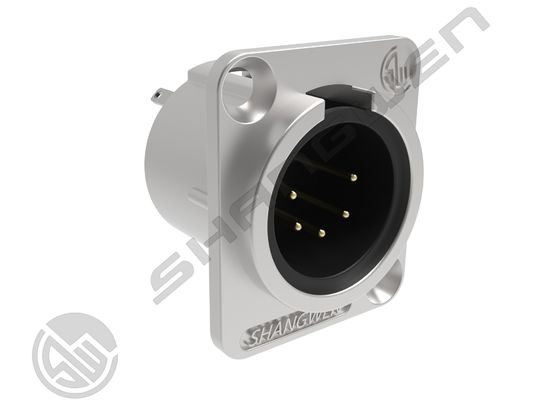 5-Pin XLR Male Audio Connector IP40 Zinc Alloy Shell in Gold Indoor Microphone Audio Cable Plug in Black Silver XLR 5 pole