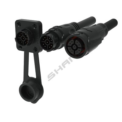 M19 Series Push-pull Self-locking Black Connection Industrial 9 Pin Cross Female Male Plug signal Connector
