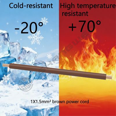 RV Single Conductor PVC Insulated Wire Power Cord 1*1.5mm² H07V-K 450/750V Brown CE CCC VDE  Insulation Bare Copper Single Core