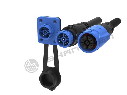M19 Series Push-pull Self-locking Blue Connection Industrial 9 Pin Cross Female Male Plug signal Connector