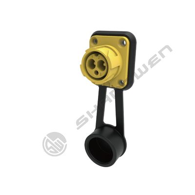 Power Supply Waterproof  Push-pull Self-locking Yellow Industrial Male Socket Power Connector M19 Push Lock 3 Pin Connector